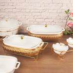 Ceramic Oval Casserole Dish with Glass Lid