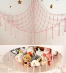Pink Stuffed Animal Storage Hammock for Teens