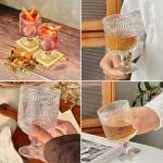 Vintage Floral Goblet Glasses Set - 6 Pack