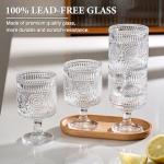 Set of 6 Vintage Floral Goblet Glasses