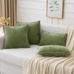 Set of 2 Sage Green Throw Pillow Covers 18x18