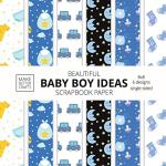 Cute Baby Boy Scrapbook Paper for DIY Projects
