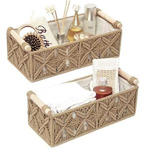 Boho Macrame Storage Baskets - Set of 2