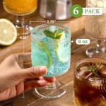 Set of 6 Vintage Floral Goblet Glasses