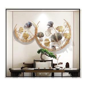 Metal Ginkgo Biloba Wall Decor – Gold Flowers