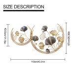 Metal Ginkgo Biloba Wall Decor – Gold Flowers
