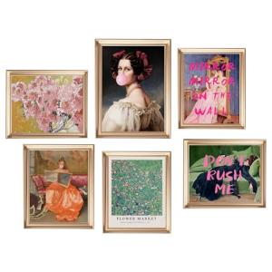 Set of 6 Vintage Eclectic Wall Decor Pieces