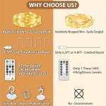 300 LED Fairy Curtain Lights with Remote, Warm White