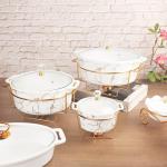 8.7" Ceramic Casserole with Glass Lid and Rack