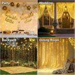 300 LED Fairy Curtain Lights with Remote, Warm White