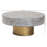 Coastal Black and White Capiz Shell Coffee Table