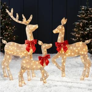4ft Lighted Christmas Deer Family Set for Outdoors
