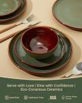 Sage Green Stoneware Dinnerware Set for 4