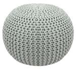 Knitted Cotton Round Pouf Ottoman - Ash Grey