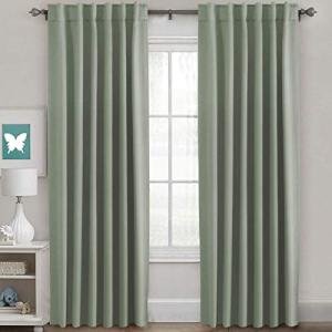 Light Sage Blackout Curtains, Thermal Insulated 2 Panels