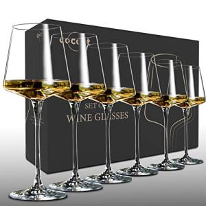 Set of 6 Crystal Wine Glasses, 18.5oz