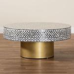 Coastal Black and White Capiz Shell Coffee Table