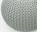 Knitted Cotton Round Pouf Ottoman - Ash Grey