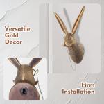 Gold Rabbit Head Wall Decor for Home or Office