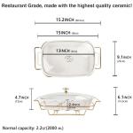 Ceramic Casserole Dish with Glass Lid and Rack