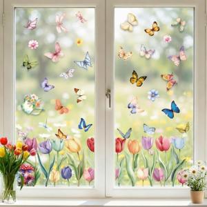 Spring Window Clings - Flower and Butterfly Decor