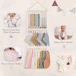 Neutral Baby Bibs and Pacifier Clip Organizer