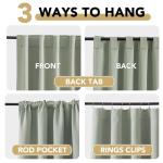 Light Sage Blackout Curtains, Thermal Insulated 2 Panels