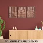Set of 3 Modern Wooden Wall Sculptures