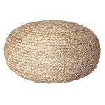 Natural Jute Round Pouf Ottoman for Boho Decor