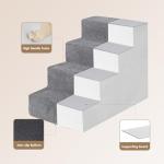 Dog Stairs for High Beds - 4 Steps, Grey