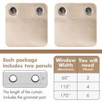MIULEE Beige Thermal Blackout Curtains, 2 Panels