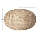 Natural Jute Round Pouf Ottoman for Boho Decor