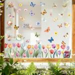 Spring Window Clings - Flower and Butterfly Decor