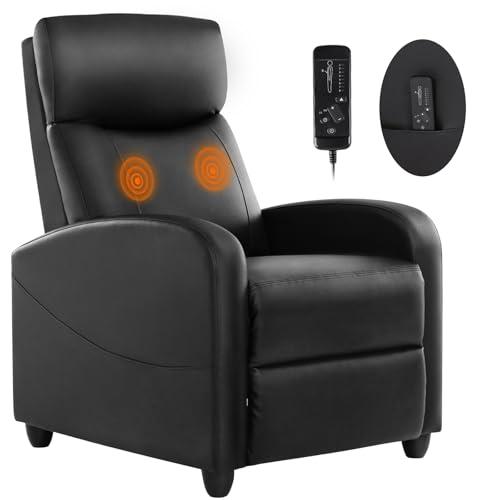 Sweetcrispy Adjustable Massage Recliner Chair, Black