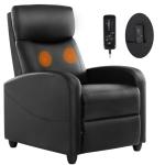 Sweetcrispy Adjustable Massage Recliner Chair, Black
