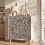 Stylish 32" Gray Sideboard Buffet Cabinet