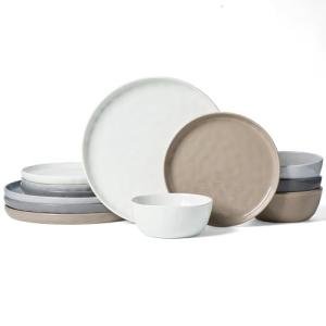 Famiware Mars 12-Piece Multi-Color Dinnerware Set