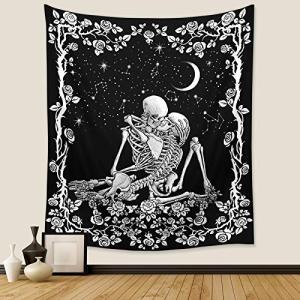 Vivid Lovers Skull Wall Tapestry for Bedrooms