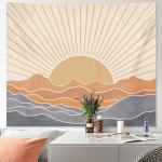 Boho Rainbow Sun Tapestry for Bedroom Decor