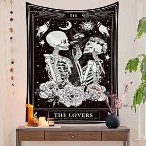 Black and White Skull Tapestry for Dark Decor