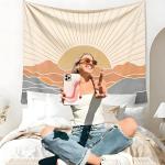Boho Rainbow Sun Tapestry for Bedroom Decor