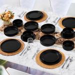 Herogo Matte Black Dinnerware Set for 6
