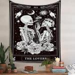 Black and White Skull Tapestry for Dark Decor