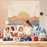 Boho Rainbow Sun Tapestry for Bedroom Decor