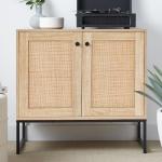 Rattan Storage Cabinet with 2 Doors and Versatility