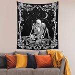 Vivid Lovers Skull Wall Tapestry for Bedrooms