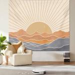 Boho Rainbow Sun Tapestry for Bedroom Decor