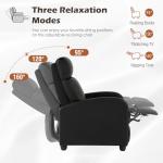 Black Leather Recliner Chair with Lumbar Support