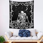 Vivid Lovers Skull Wall Tapestry for Bedrooms