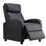 Black PU Leather Recliner Chair - Cozy Comfort